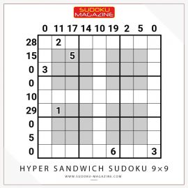 Hyper Sandwich Sudoku 9×9