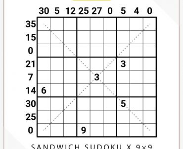 Sandwich Sudoku X 9x9