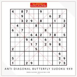Anti Diagonal Butterfly Sudoku 9x9
