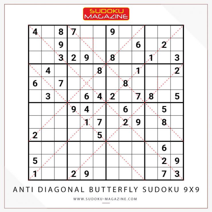 Anti Diagonal Butterfly Sudoku 9x9
