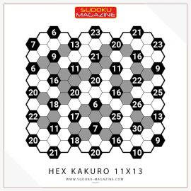 Hex Kakuro 11x13