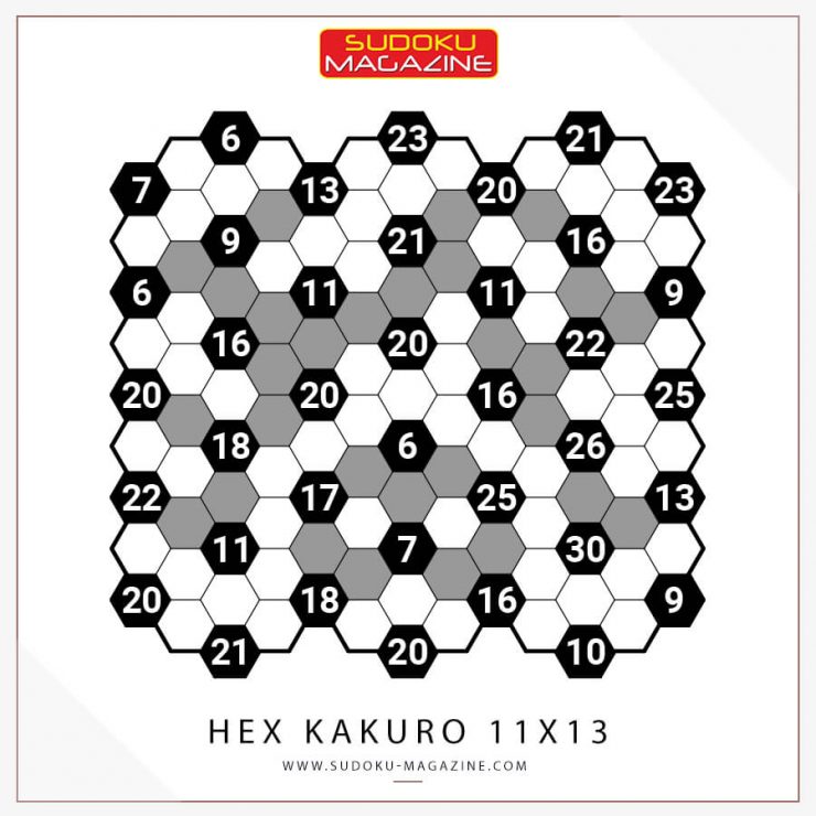 Hex Kakuro 11x13