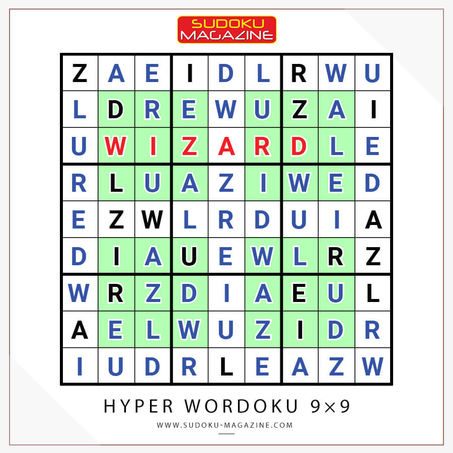 Hyper Wordoku 9x9 Solution