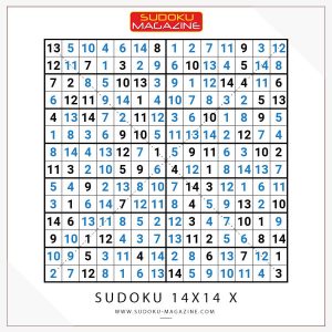 Sudoku 14x14 X Solution