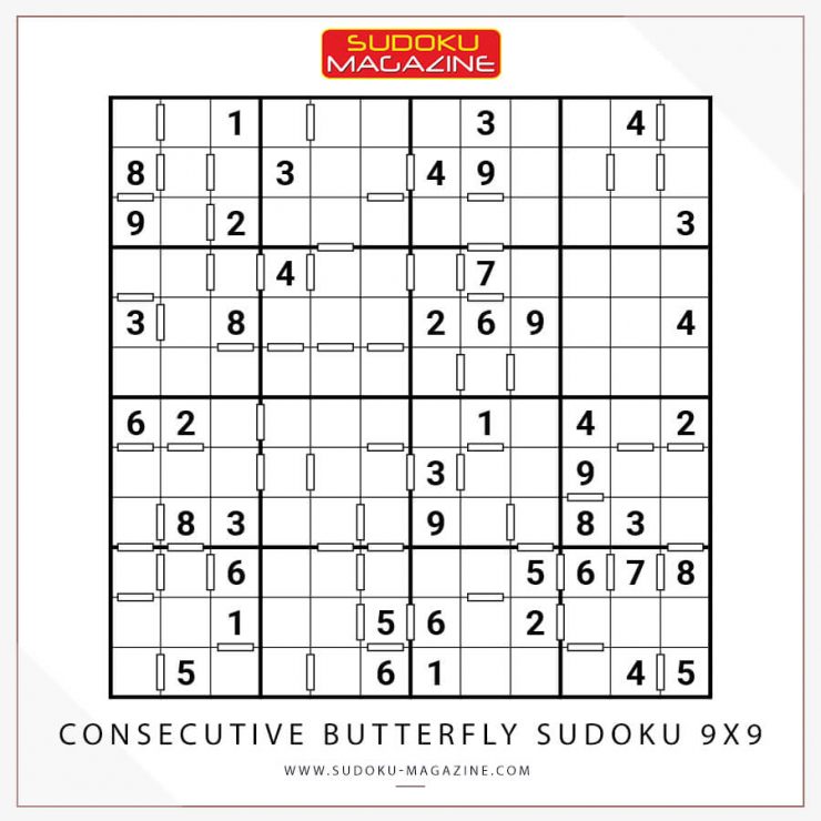 Consecutive Butterfly Sudoku 9x9