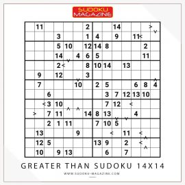 Greater Than Sudoku 14x14