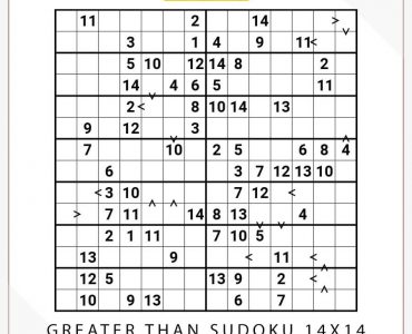 Greater Than Sudoku 14x14