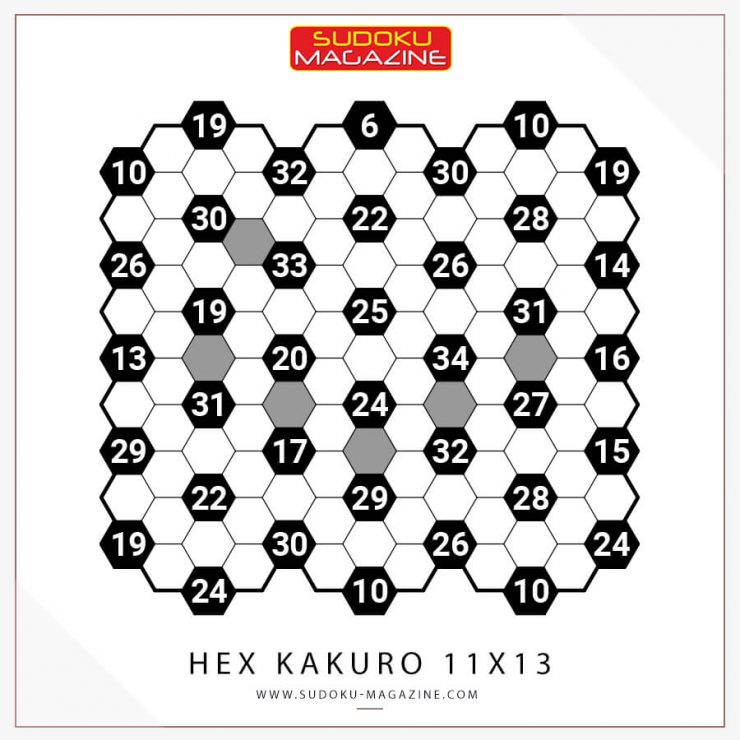 Hex Kakuro 11x13