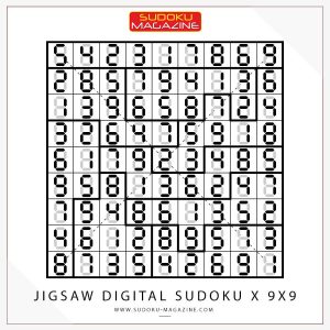 Jigsaw Digital Sudoku X 9x9 Solution