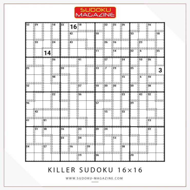 Killer Sudoku 16x16