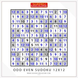 Odd Even Sudoku 12x12 Solution