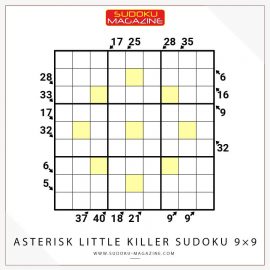 Asterisk Little Killer Sudoku 9×9