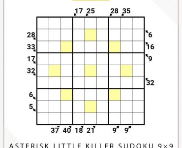 Asterisk Little Killer Sudoku 9×9