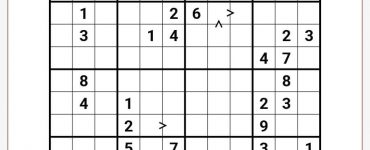 Greater Than Butterfly Sudoku 9x9