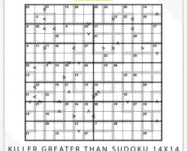 Killer Greater Than Sudoku 14x14