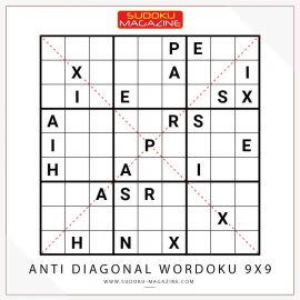Anti Diagonal Wordoku 9x9