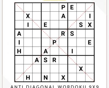 Anti Diagonal Wordoku 9x9