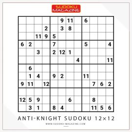Anti-Knight Sudoku 12×12