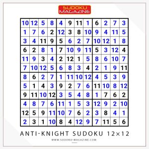 Anti-Knight Sudoku 12×12 Solution