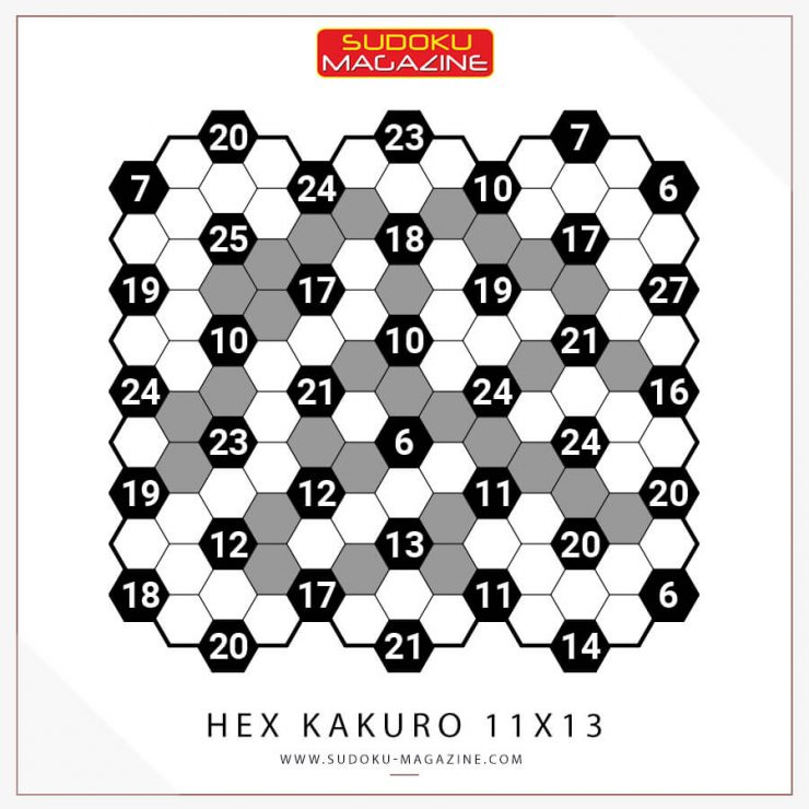 Hex Kakuro 11x13