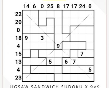 Jigsaw Sandwich Sudoku X 9×9