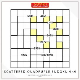 Scattered Quadruple Sudoku 9×9
