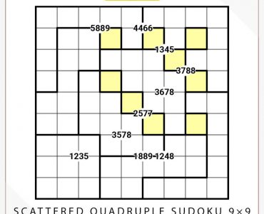Scattered Quadruple Sudoku 9×9