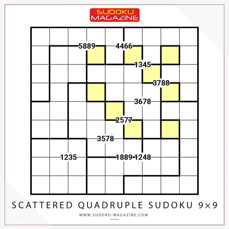 Scattered Quadruple Sudoku 9×9