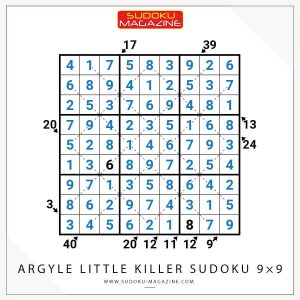 Argyle Little Killer Sudoku 9x9 Solution