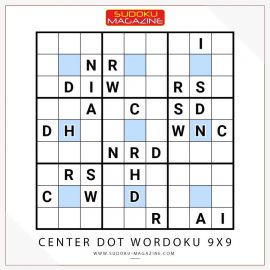 Center Dot Wordoku 9x9