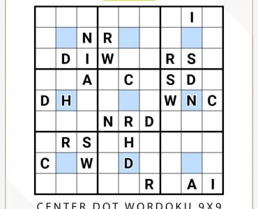 Center Dot Wordoku 9x9
