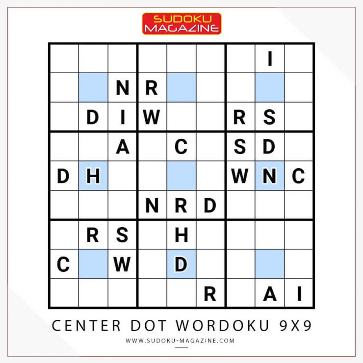 Center Dot Wordoku 9x9
