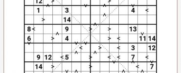 Greater Than Sudoku X 14x14