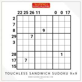 Touchless Sandwich Sudoku 9×9